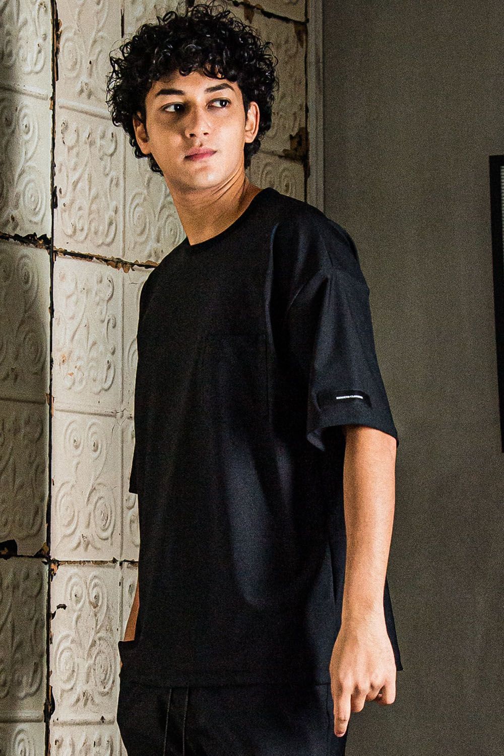 TRICOT POCKET TEE / 高機能 オーバーサイズ ポケットTシャツ ブラック
