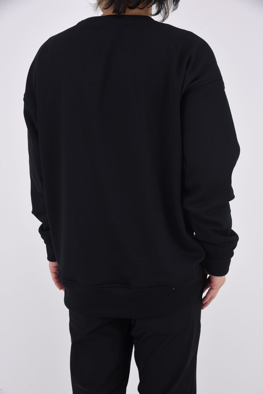 RC CHENILE VELOURS FLEECE DORP TRAINER / サガラ刺繍ワッペン 裏起毛 ルーズトレーナー ブラック