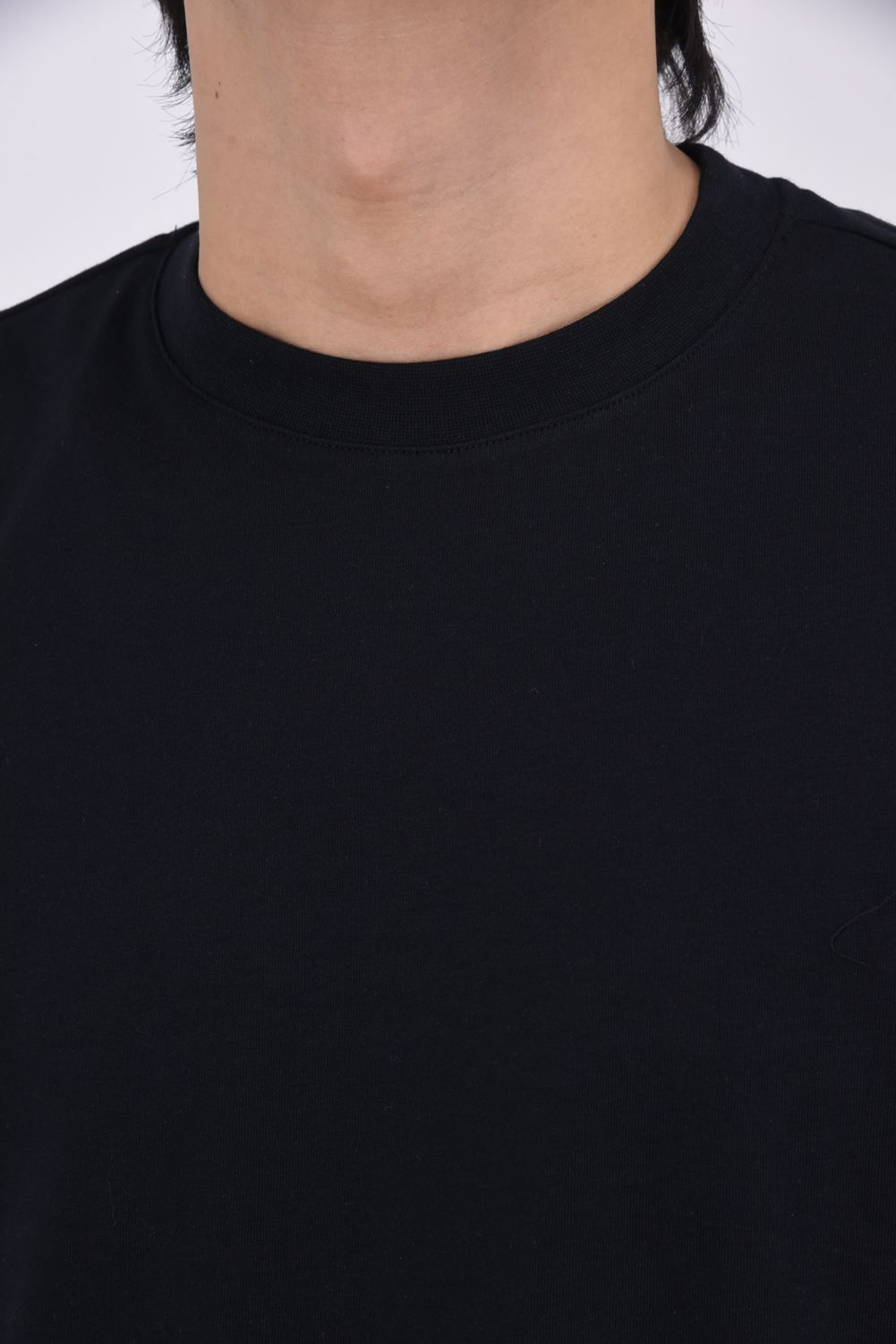 【26SS】 HAND-EMBROIDERED LOGO LONG T-SHIRT / ブランドロゴ 刺繍風プリント ロングスリーブTシャツ (ブラック)