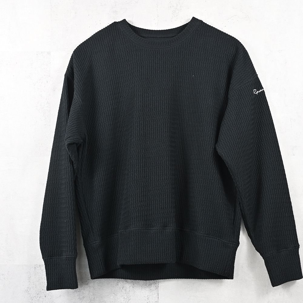 knt l loose trainer / ニット ルーズ トレーナー (ブラック) (9月上旬入荷予定) ※オーダー締切:5月23日(土)17時