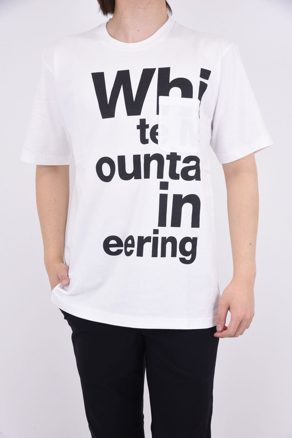 WM LINE CHANGE LOGO PRINTED T-SHIRT / チェンジ ロゴ プリント クルーネック Tシャツ ホワイト
