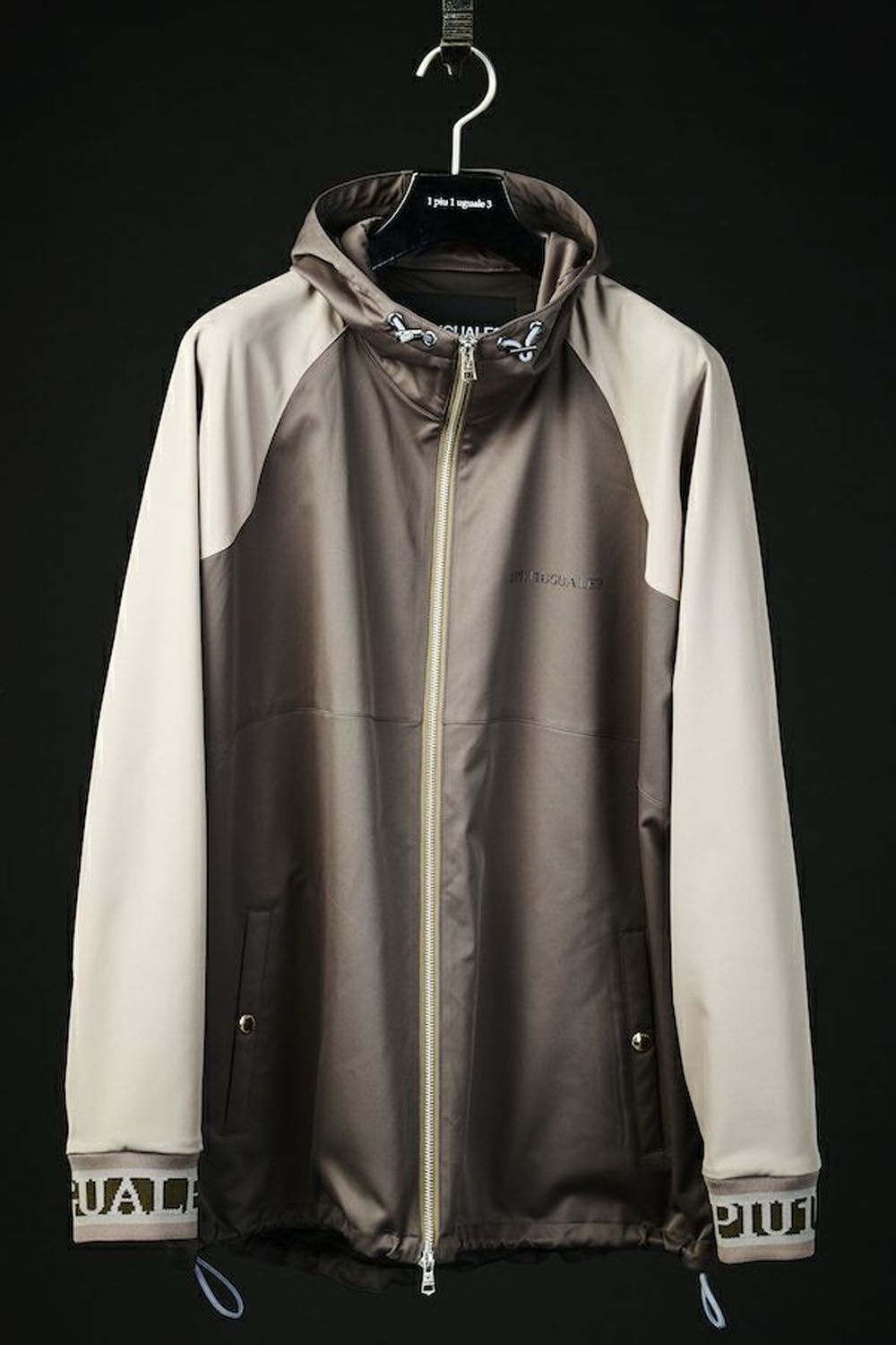 113SPORT R[10] 113 TECH DOLMAN BZ COMBINATION / オリジナルジャガード113LOGOリブ パーカー チャコール グレーベージュ