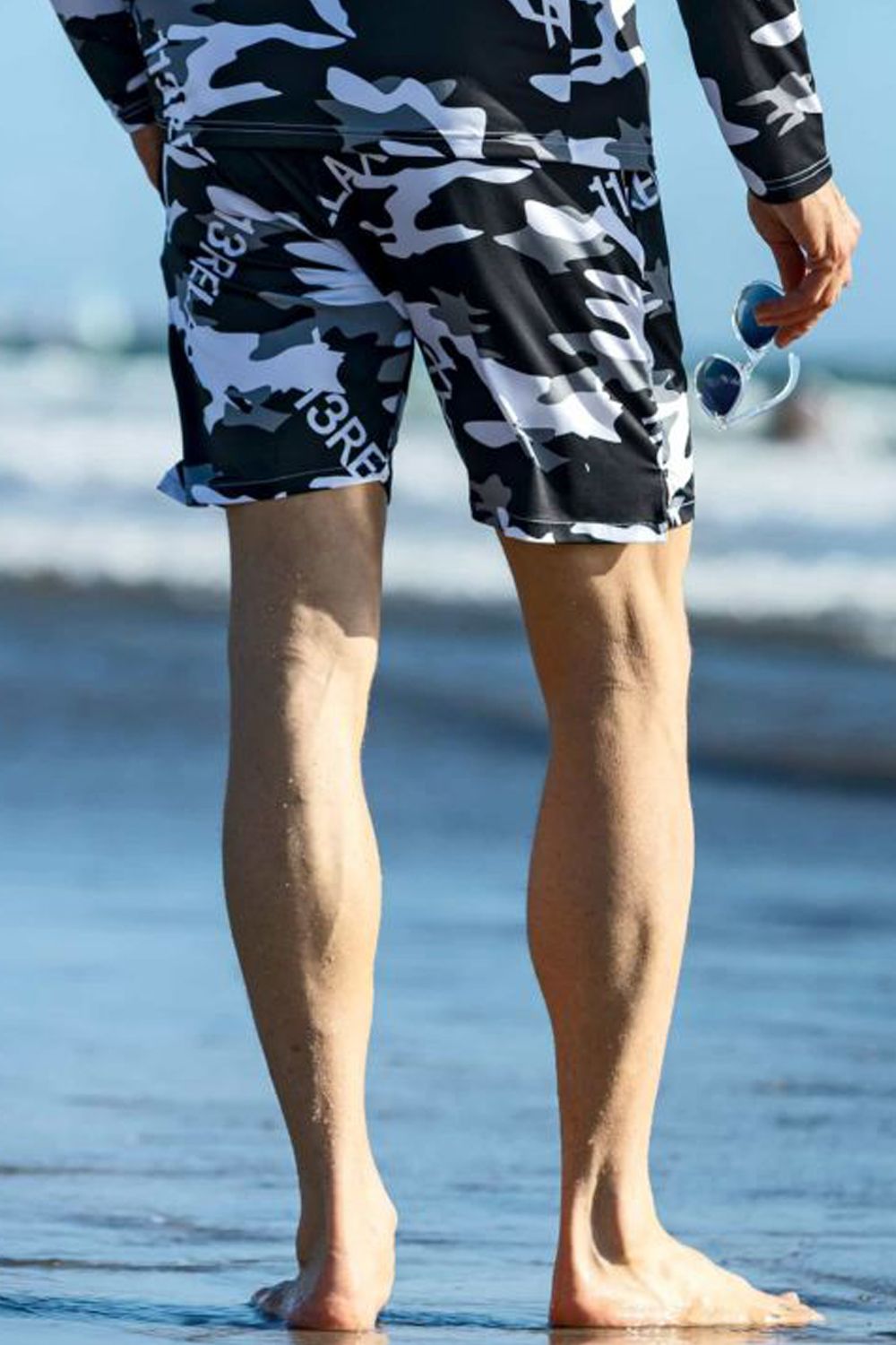 CAMO LOGO SHORT PANTS  / オリジナルカモフラ柄 ラッシュガードハーフパンツ ブラック