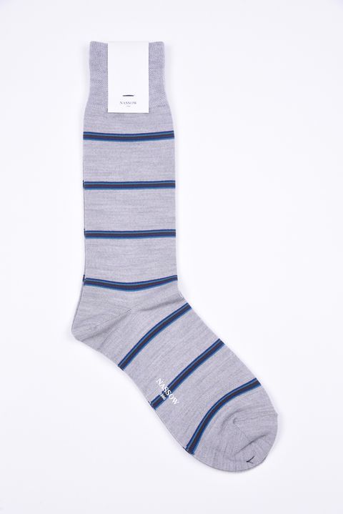 BORDER RIB / 日本製 ウール リブソックス グレー