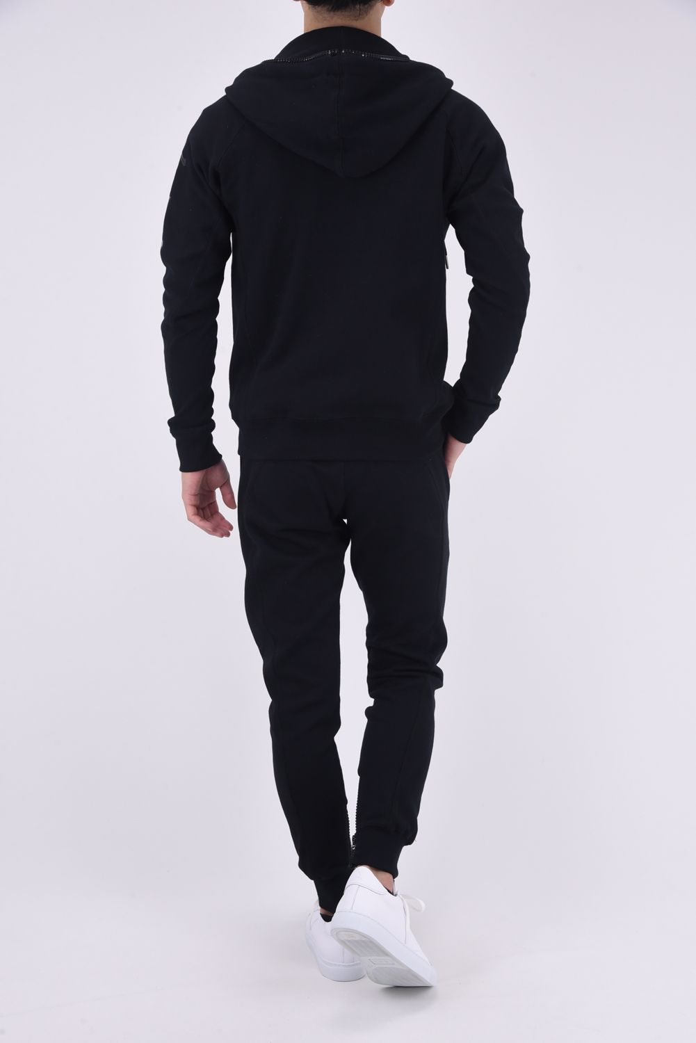 GLITTER ZIP LONG PANTS / グリッターロゴ ロングパンツ ブラック