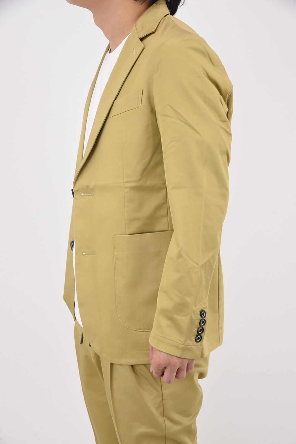 【25AW】 BRIGHT STRETCH JACKET & SLACKS / 微光沢素材 ストレッチジャケット&スラックスセットアップ (ベージュ)