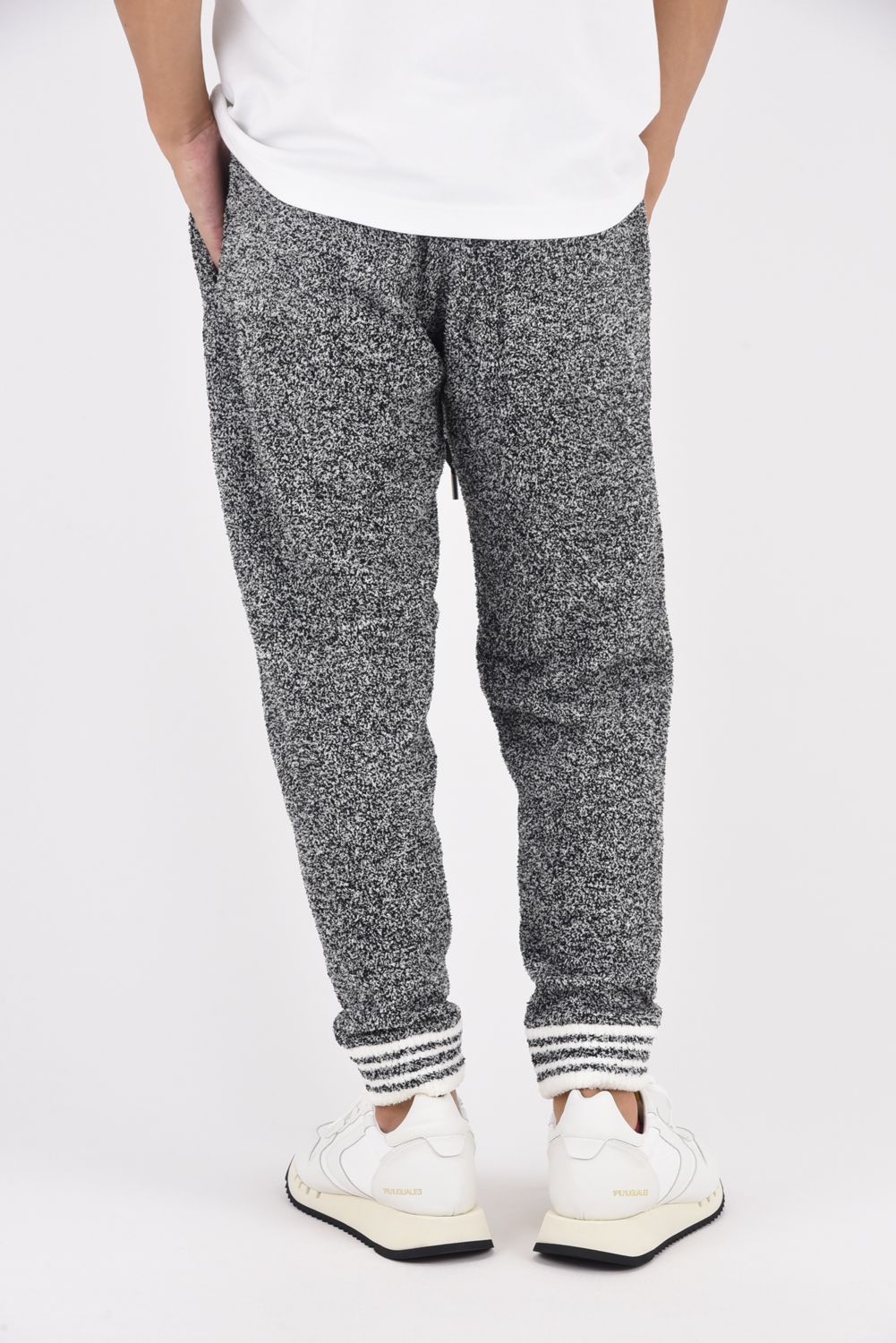 HEMLINE KNIT LONG PANTS / ヘムライン ニット ロングパンツ トップグレー
