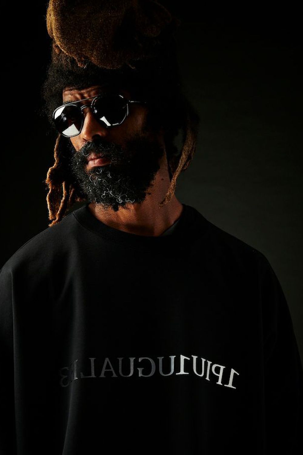 113 SPORT COMFORT BIG CREW / 113ロゴ ストレッチ ジャージ ビッグクルー ブラック
