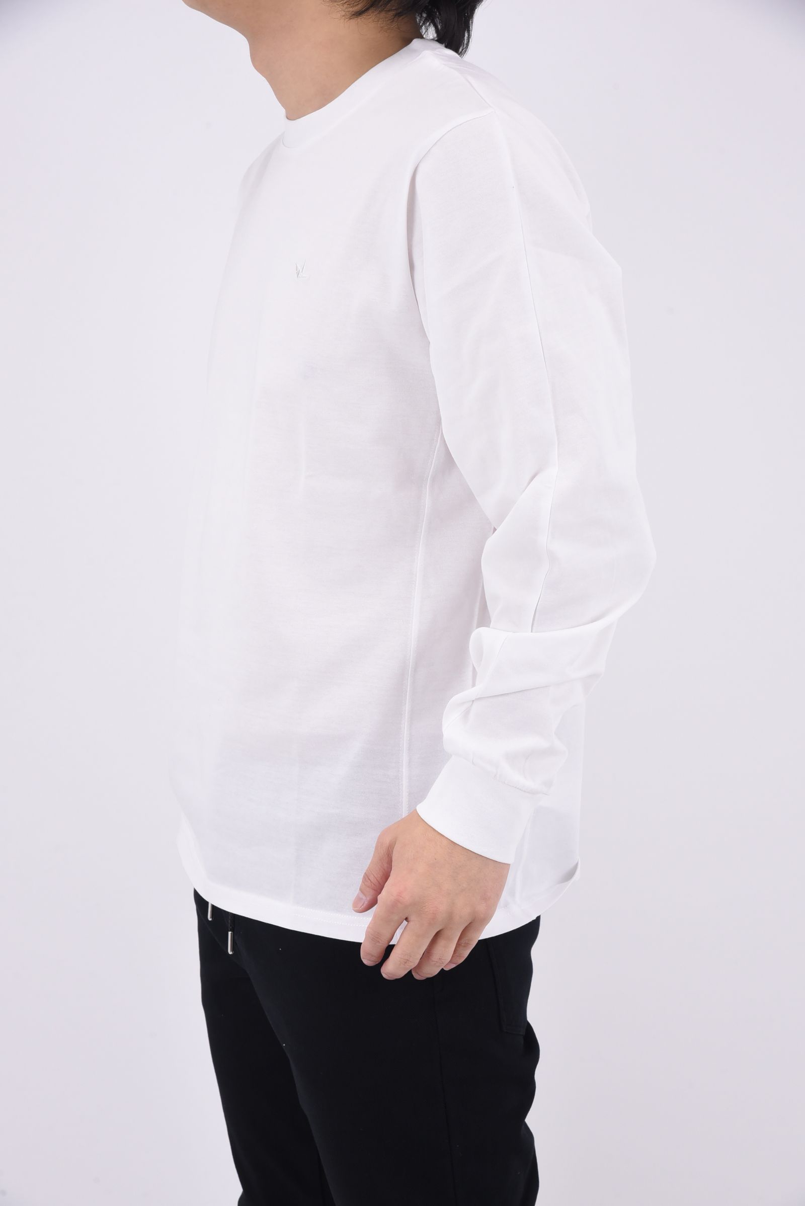 RHINESTONE LONG T-SHIRT / ラインストーン バックロゴ ロングTシャツ (ホワイト)