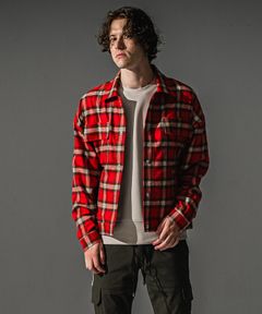 check shirt JK / チェック柄シャツ (レッド) (8月末入荷予定) ※オーダー締切:5月23日(土)17時