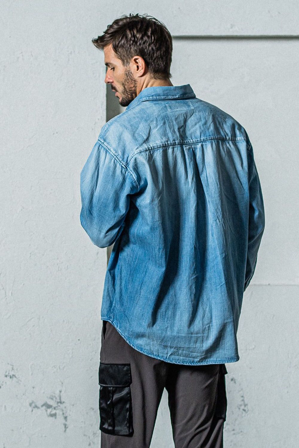DENIM JACK SHIRTS / ヴィンテージ加工 ダンガリーシャツ インディゴユーズド