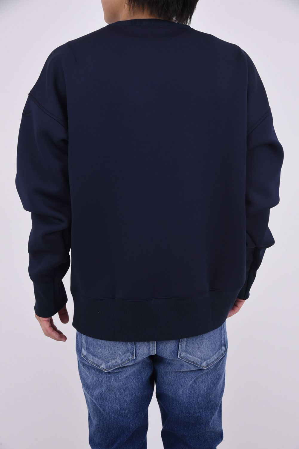 HD drop trainer / ダンボール素材 ルーズフィット トレーナー ネイビー