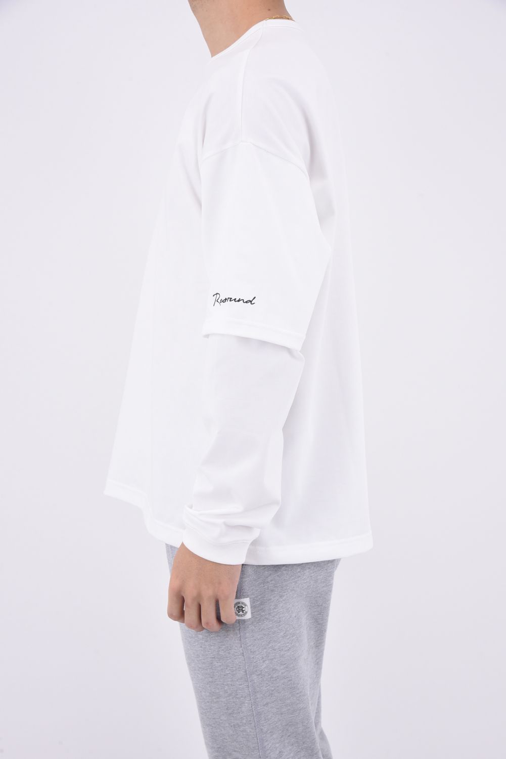 FAKE LAYERED LONGSLEAVE / ロングスリーブフェイクレイヤードTシャツ ホワイト