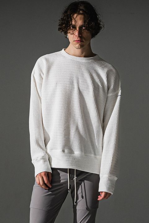 knt l loose trainer / ニット ルーズ トレーナー (ホワイト)