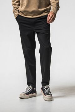 PAT WIDE EASY PANTS / ワイドテーパード イージースラックス (ブラック) (1月上旬入荷予定) ※オーダー締切：9月1日(月)18:00