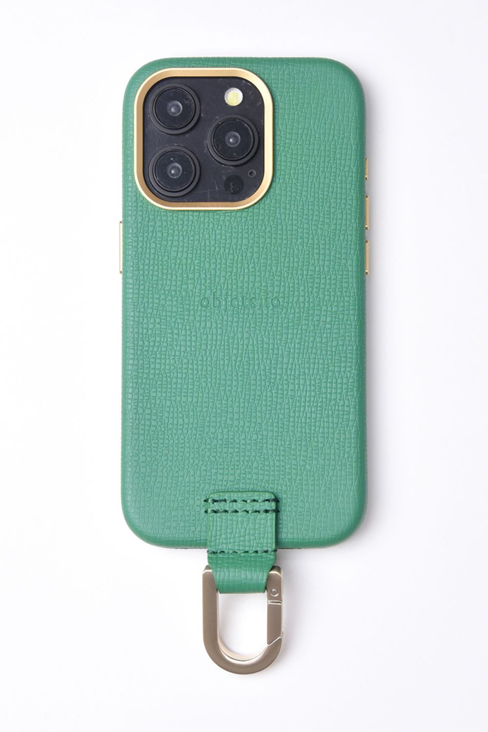 CARABINER-CASE / カラビナ付 iPhone レザーケース (ジョリーグリーン)
