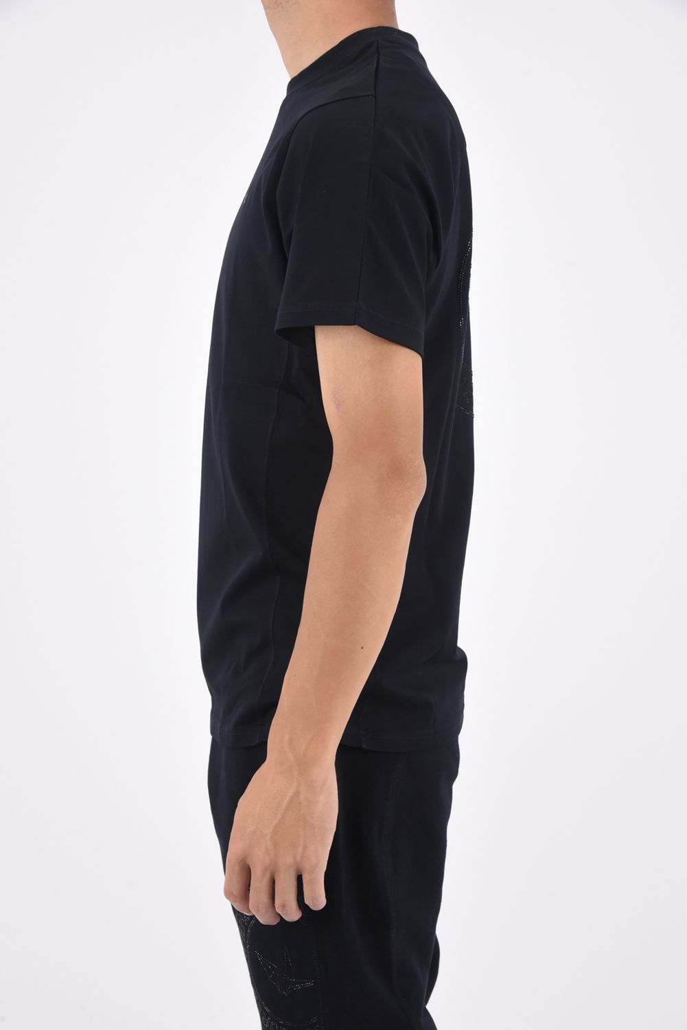 CIRCLE LOGO RHINESTONE SHORT SLEEVE T-SHIRT / サークルロゴ ラインストーン 半袖Tシャツ ブラック