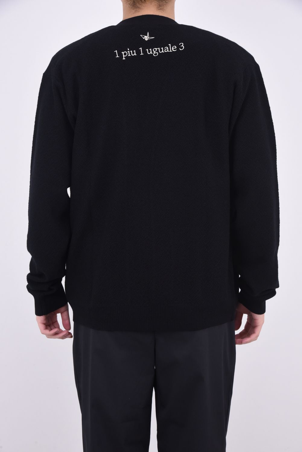 YURUFUWA CARDIGAN / メリノウール バックロゴ カーディガン ブラック