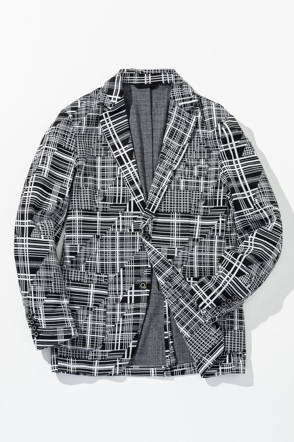 【26SS】 GEOMETRIC CLASSIC JACQUARD JACKET / ジオメトリック総柄 テーラードシングルジャケット (ブラック) (2月上旬入荷予定)