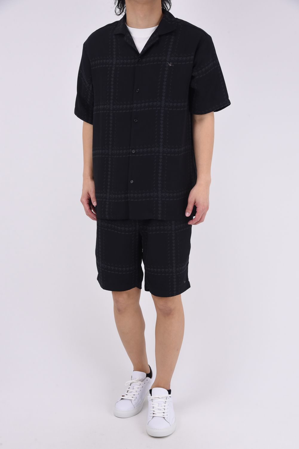 CHECKED ALOHA SHORTS / チェック アロハショートパンツ (ブラック)