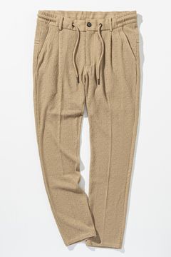 【26SS】 LINEN TOUCH JACQUARD SLACKS / リネンタッチ イージースラックス (ベージュ) (2月中旬入荷予定)