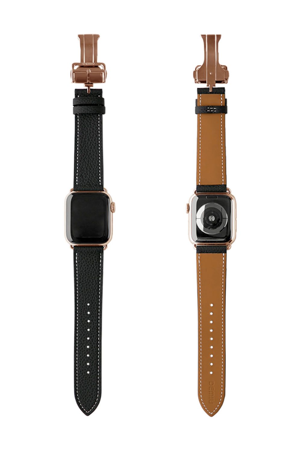 Apple Watch Leather Band / Apple Watchレザーバンド ブラック / ピンクゴールド