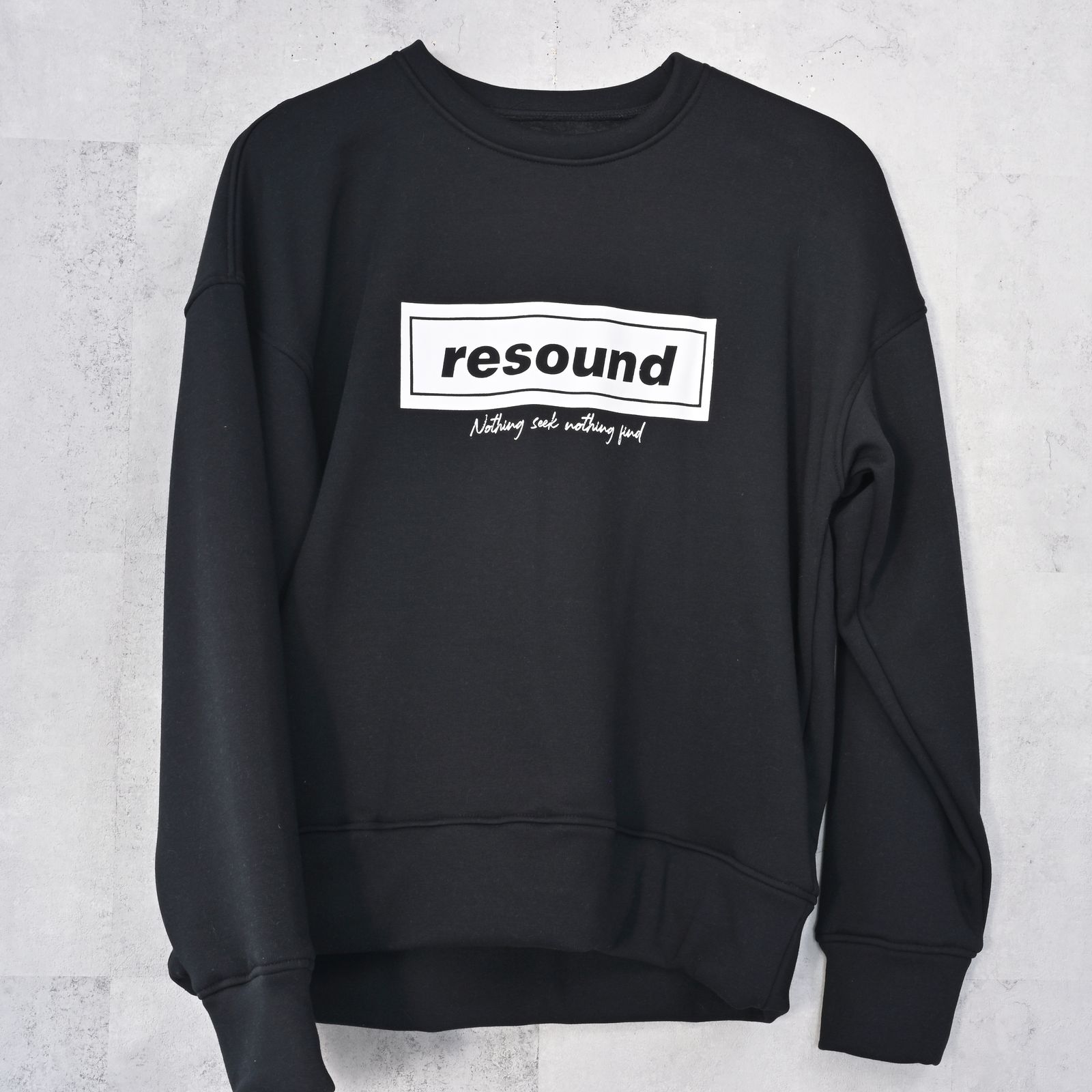 BOX VELOURS FLEECE DROP TRAINER / ボックスロゴ 裏起毛 ルーズトレーナー (ブラック) (11月上旬入荷予定) ※オーダー締切:9月7日(月)17時