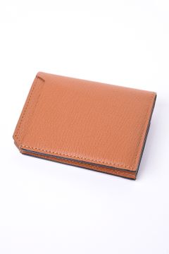 【残り1点】 SMART CARD WALLET / LA501GT2 ゴートレザー 二つ折りスマートカードウォレット (ソリッド) カラメル