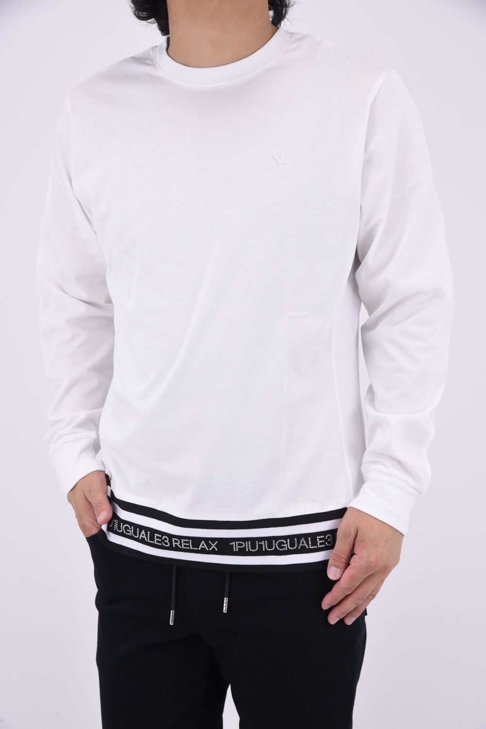 RHINESTONE HEM LONG SLEEVE / ラインストーン ヘム ロング ホワイト