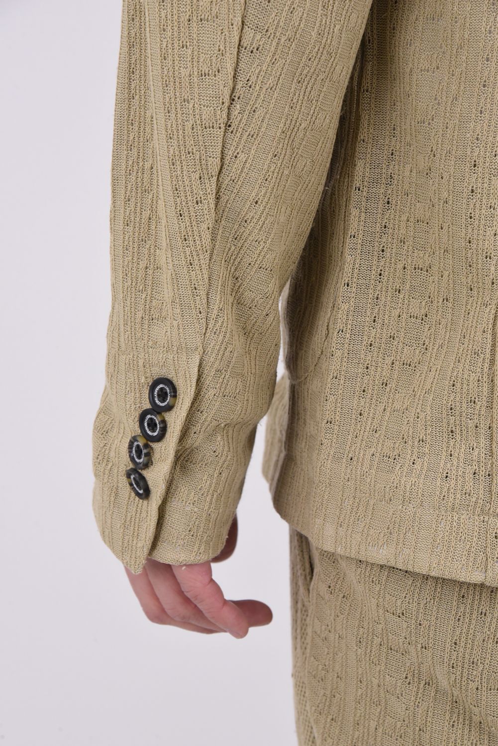 【26SS】【セットアップ】 LINEN TOUCH JACQUARD JACKET & SLACKS / リネンタッチ テーラードシングルジャケット&イージースラックス (ベージュ)