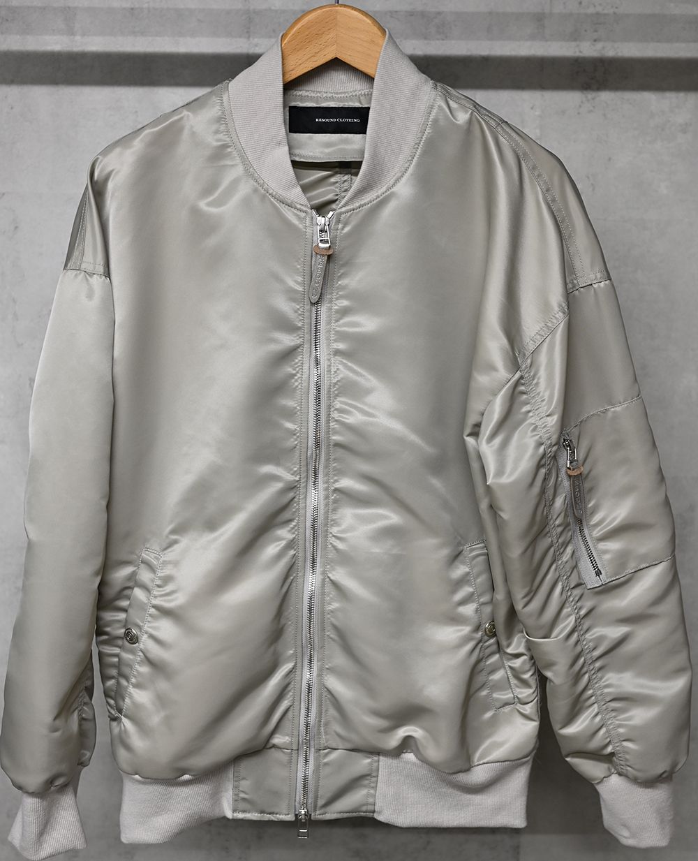 LIGHT DAVID JACKET / ヴィンテージ ドロップショルダー フライトジャケット グレーベージュ