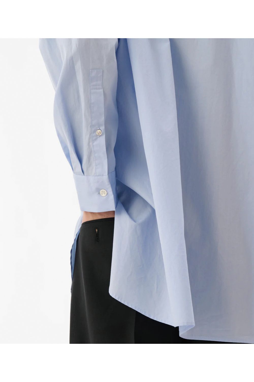 100/2 COTTON BROAD / コットンブロード スキッパーシャツ (サックス)