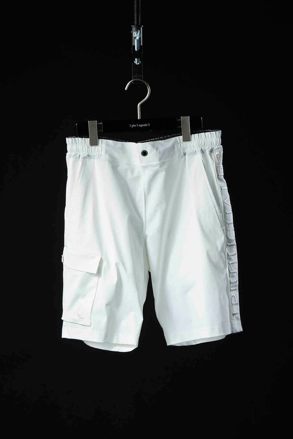 113SPORT PREMIUM COMPACT STRETCH ONESIDE CARGO SHORTS / プレミアム コンパクト ストレッチ サイドロゴ カーゴ ショートパンツ ホワイト