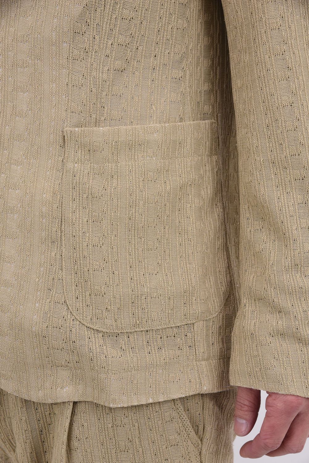 【26SS】【セットアップ】 LINEN TOUCH JACQUARD JACKET & SLACKS / リネンタッチ テーラードシングルジャケット&イージースラックス (ベージュ)