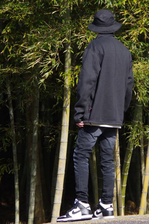【NANGA】 POLARTEC FLEECE ZIP BLOUSONを使用したカジュアルスタイル
