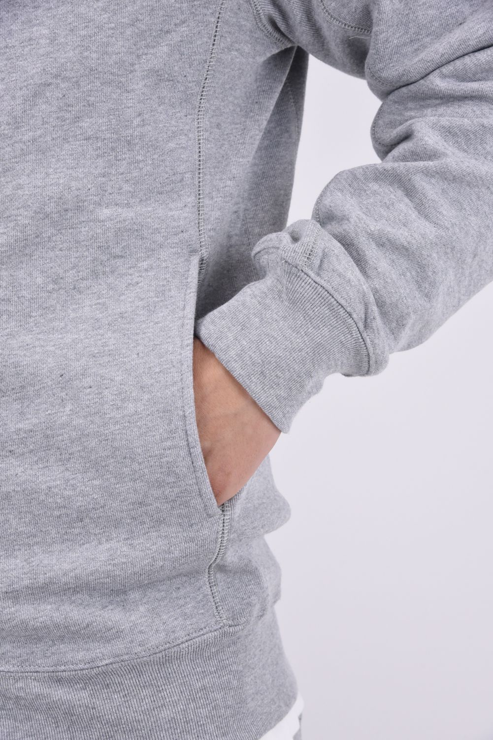 BIG ZIP BACK LOGO HOODIE / ビッグジップ バックロゴ フーディ トップグレー