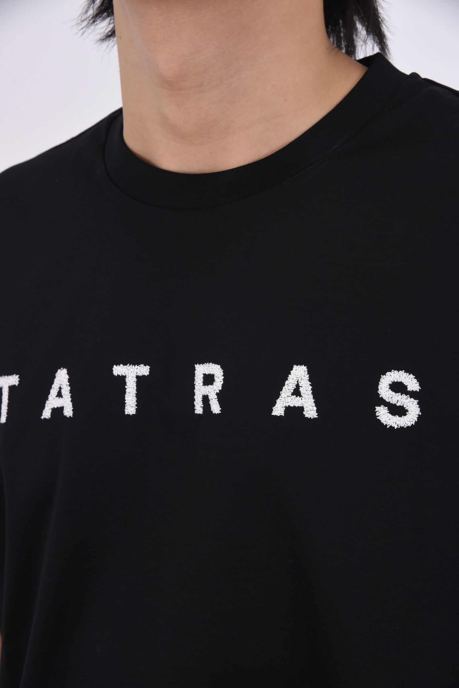 PARTINICO (パルティニコ) / ブランドロゴ刺繍 ハーフスリーブ Tシャツ ブラック