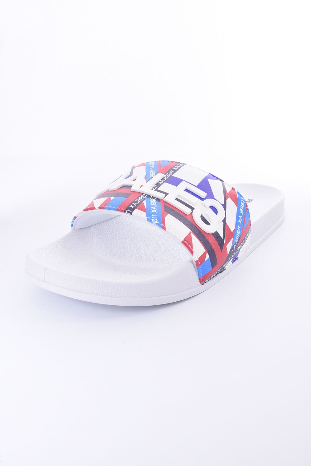 GEOMETRIC PRINT SANDALS / ジオメトリック柄 シャワーサンダル レッド / ホワイト