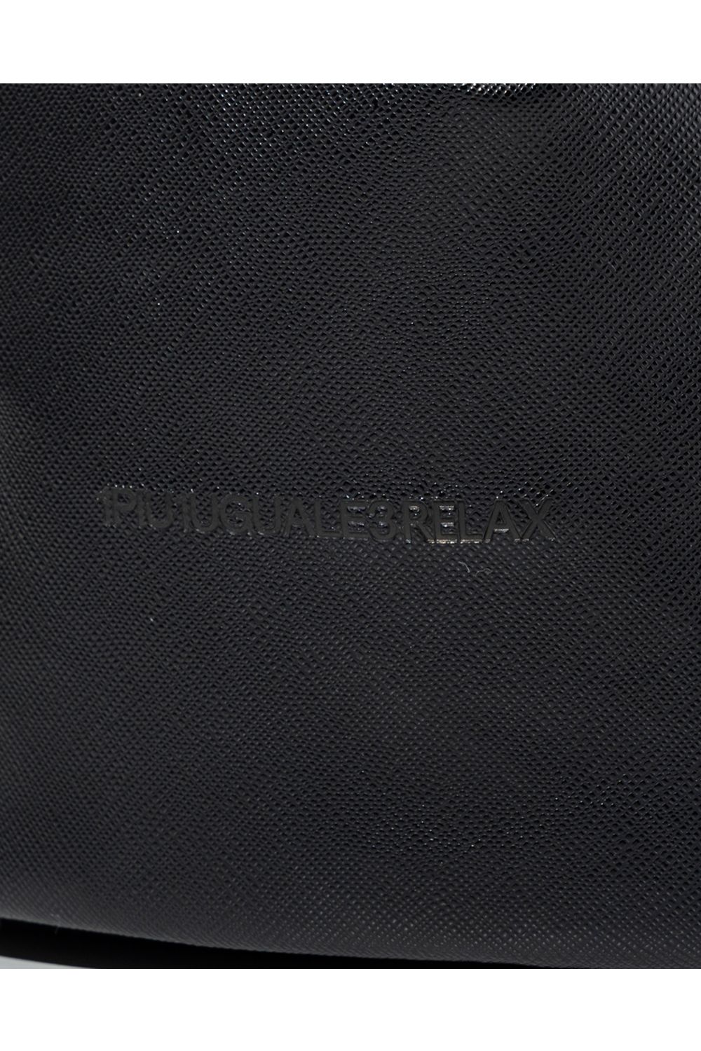 SAFFIANO DRAWSTRING BAG / サフィアーノエコレザー 巾着バッグ (ブラック) (12月中旬入荷予定)