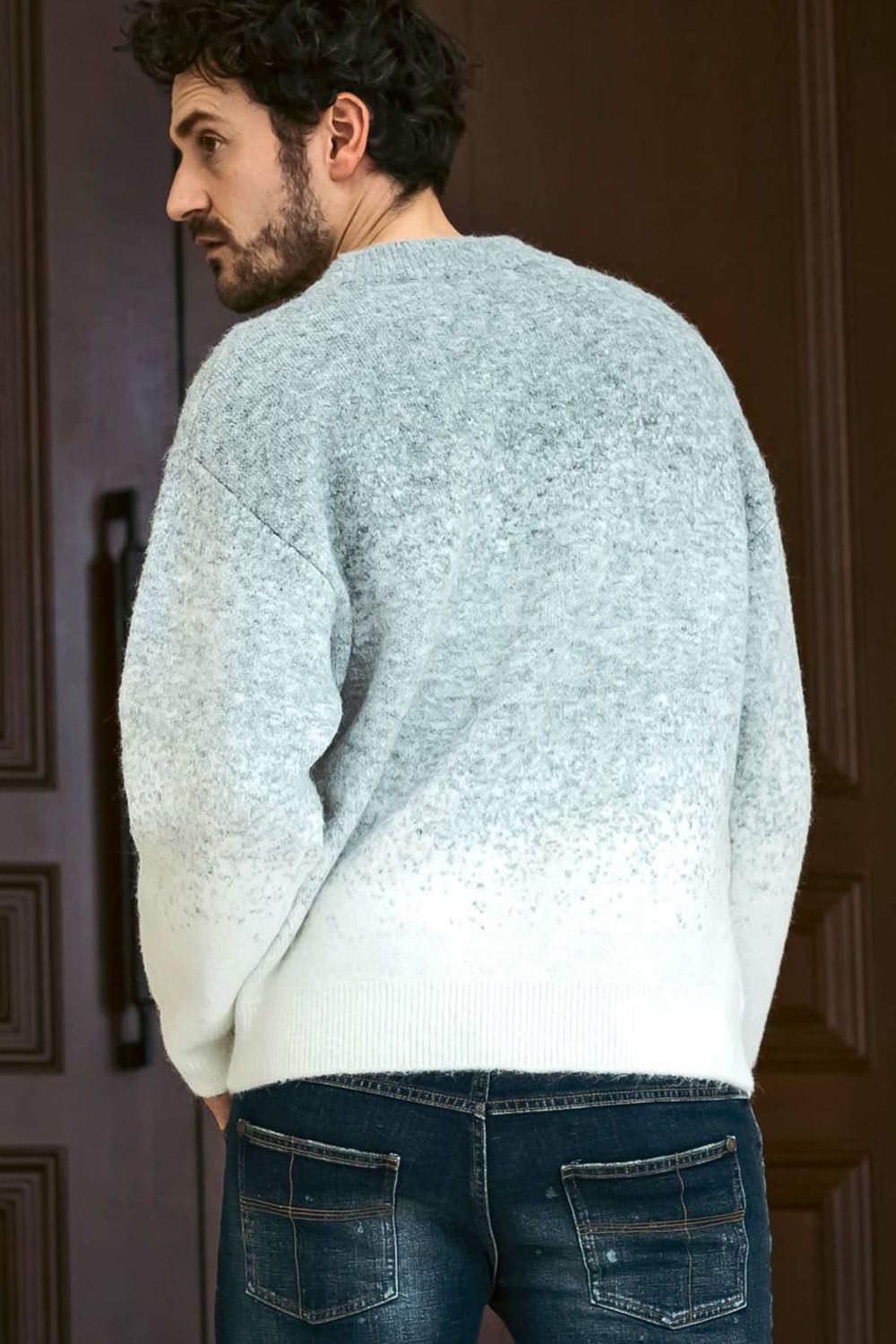 GRADIENT CREW KNIT / グラディエント クルー ニット ホワイト