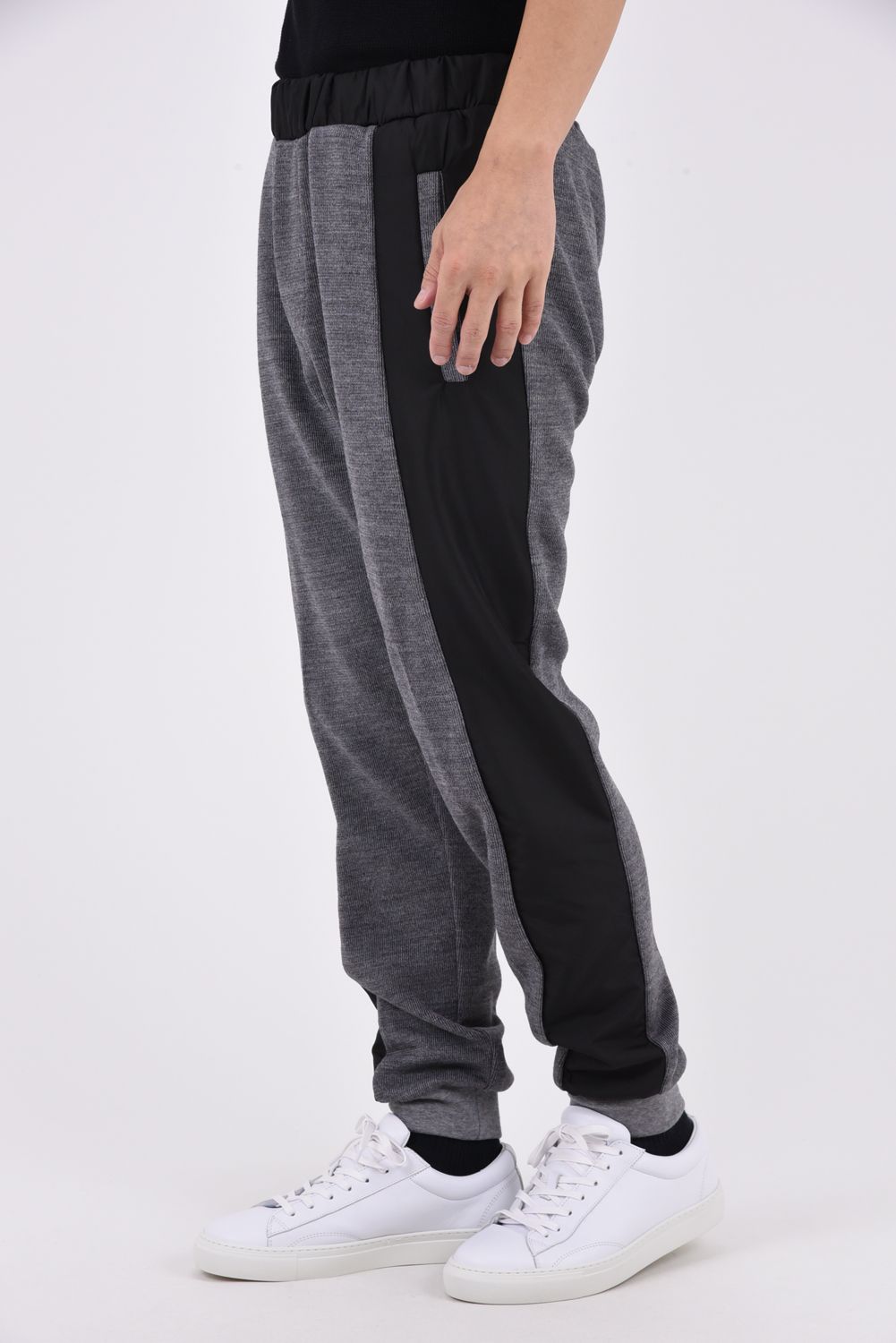 【LEON掲載】【26AW】 ICON PANT PRINT / ウール混 ツートーン サイドライン スウェットパンツ (グレー)