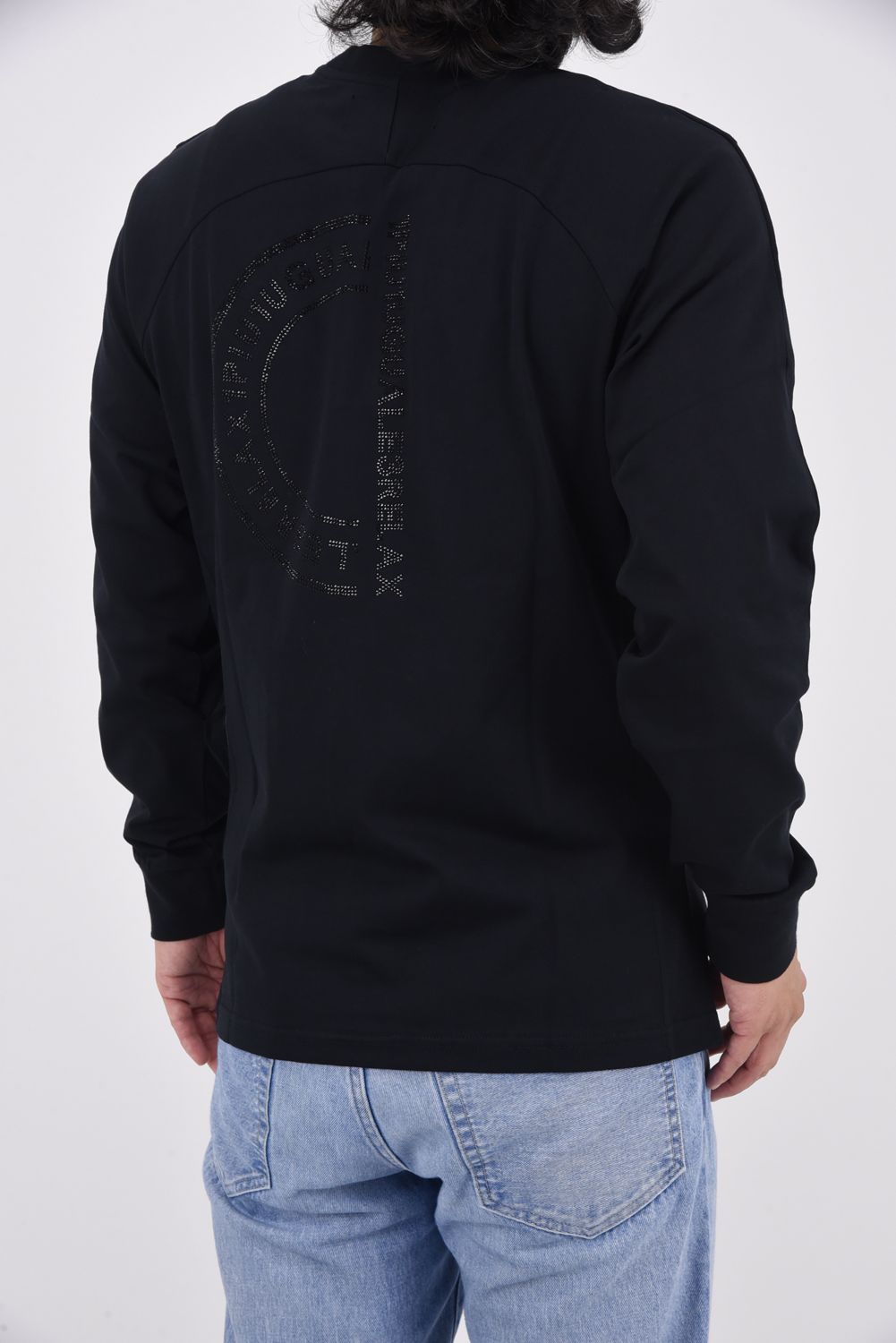 BACK LOGO HALF CIRCLE LONG SLEEVE / バックロゴ ハーフサークル ロングスリーブ ブラック