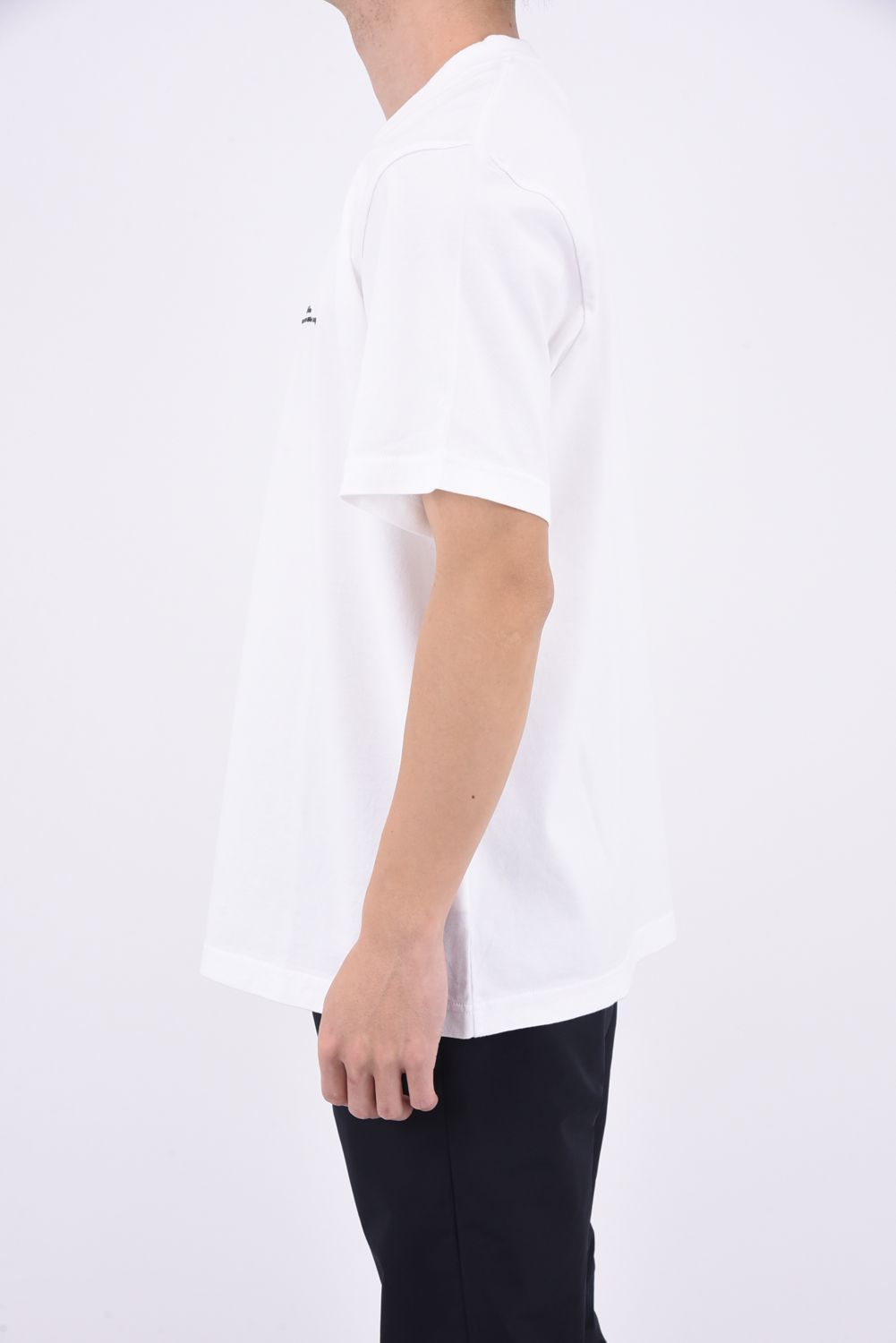 LOGO EMBROIDARY T-SHIRT / ワンポイントロゴ 刺繍  クルーネック 半袖 Tシャツ ホワイト