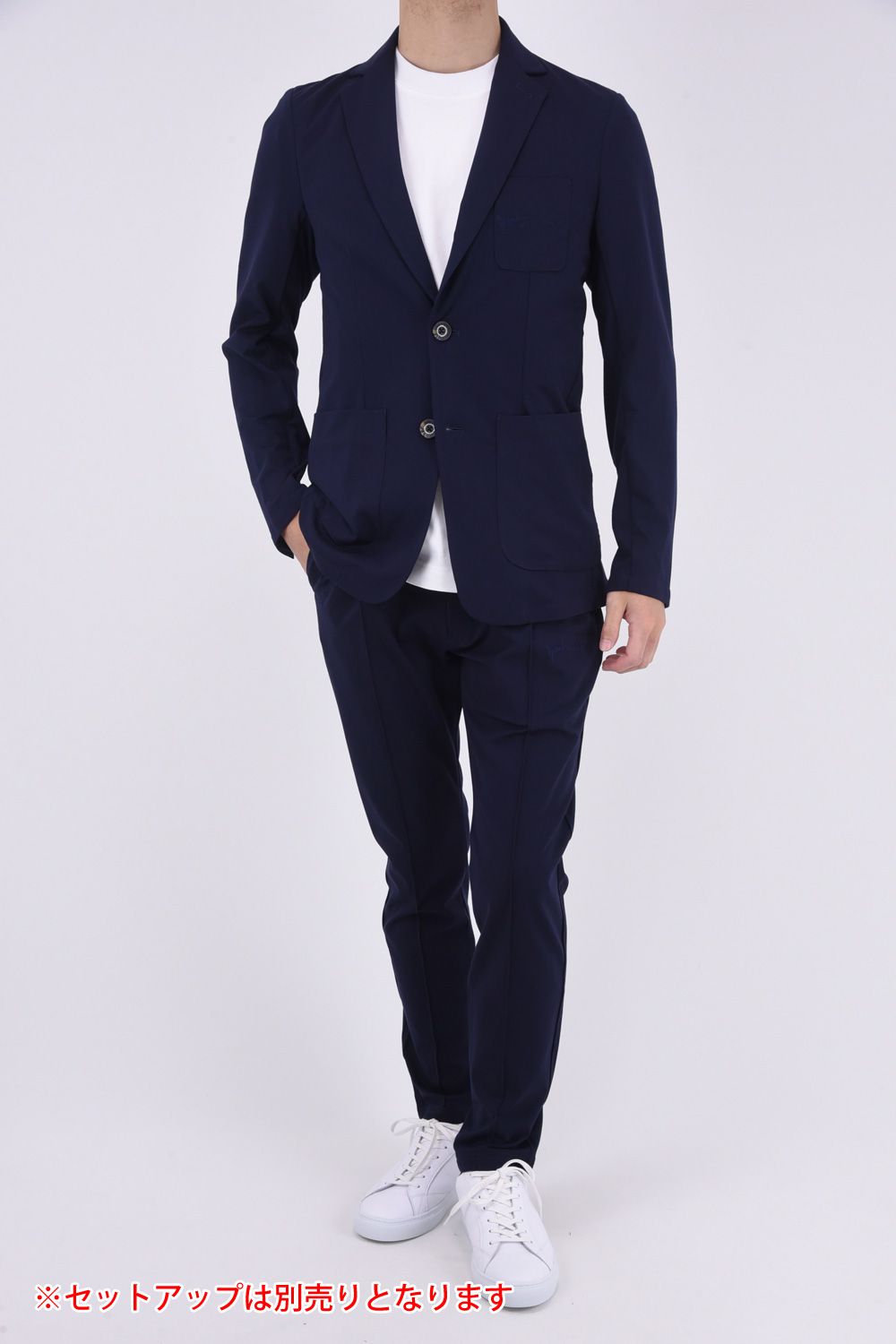 CUT AND SEW SLACKS / アーチロゴ カットソー スラックス ネイビー