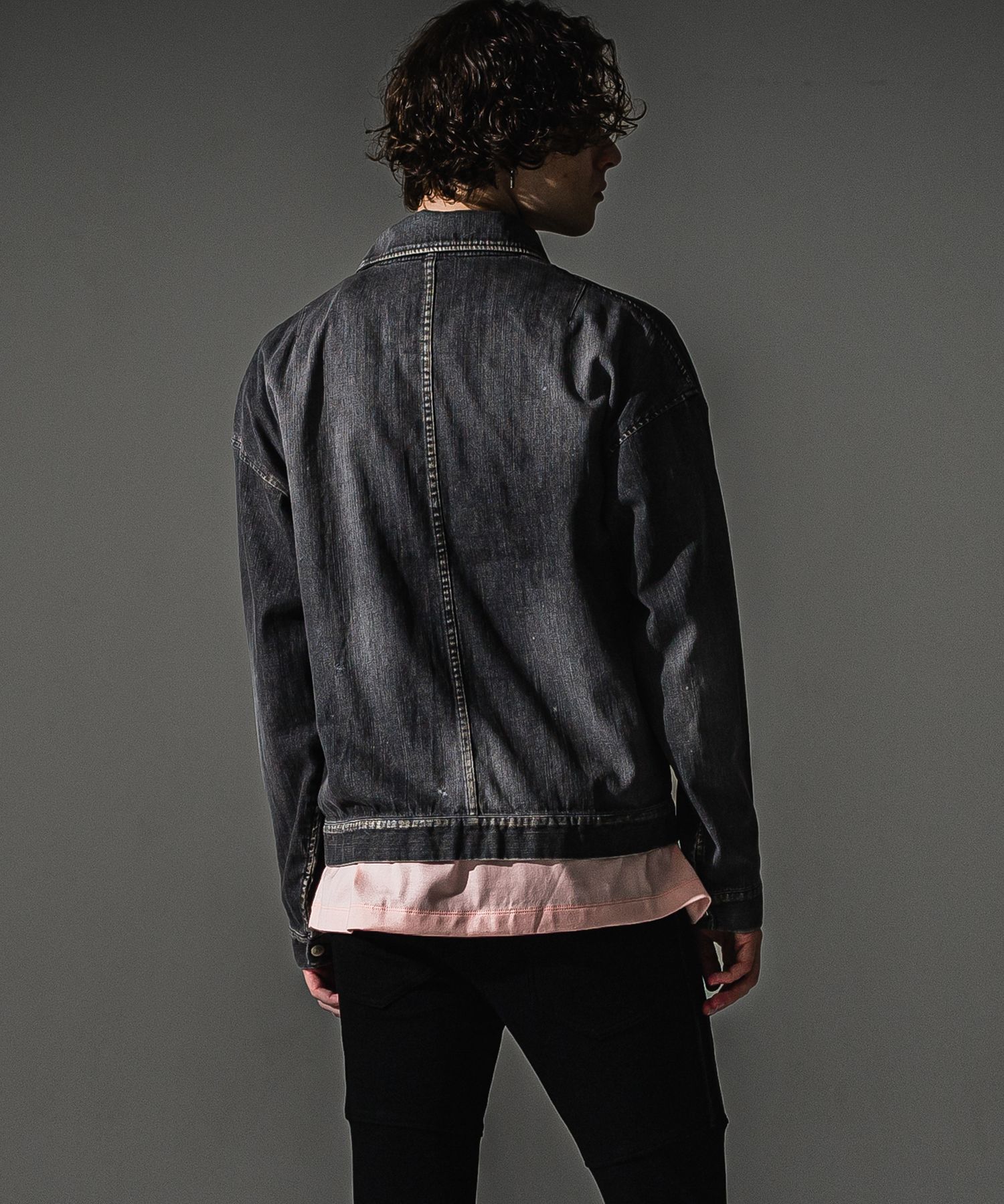 LDENIM AG flight jk / ダンガリー素材 デニムシャツジャケット (ブラックユーズド) (8月中旬入荷予定) ※オーダー締切:5月23日(土)17時