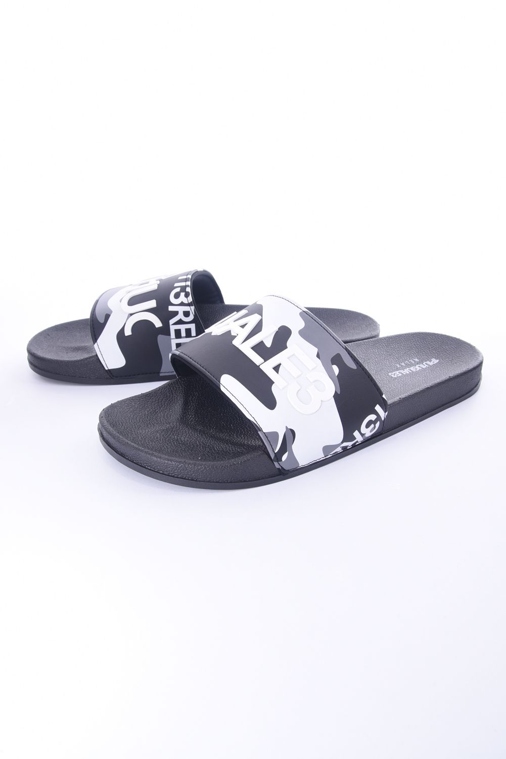 CAMO PATTERN SANDALS / ロゴ オリジナルカモフラ柄 シャワーサンダル ブラックカモ