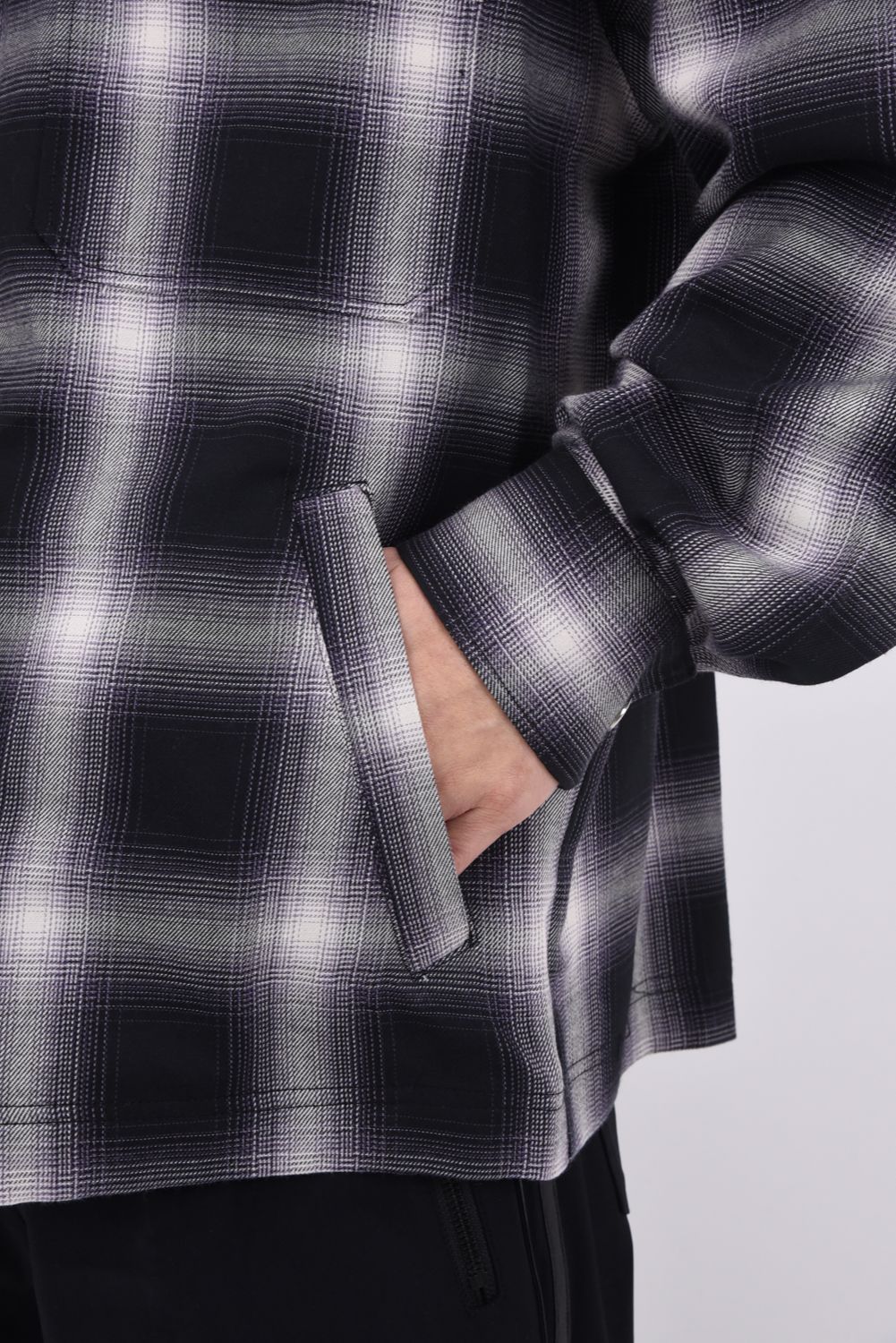 【26SS 39th】 50S CHECK JK / オーバーサイズ オンブレチェック CPOジャケット (ブラック)