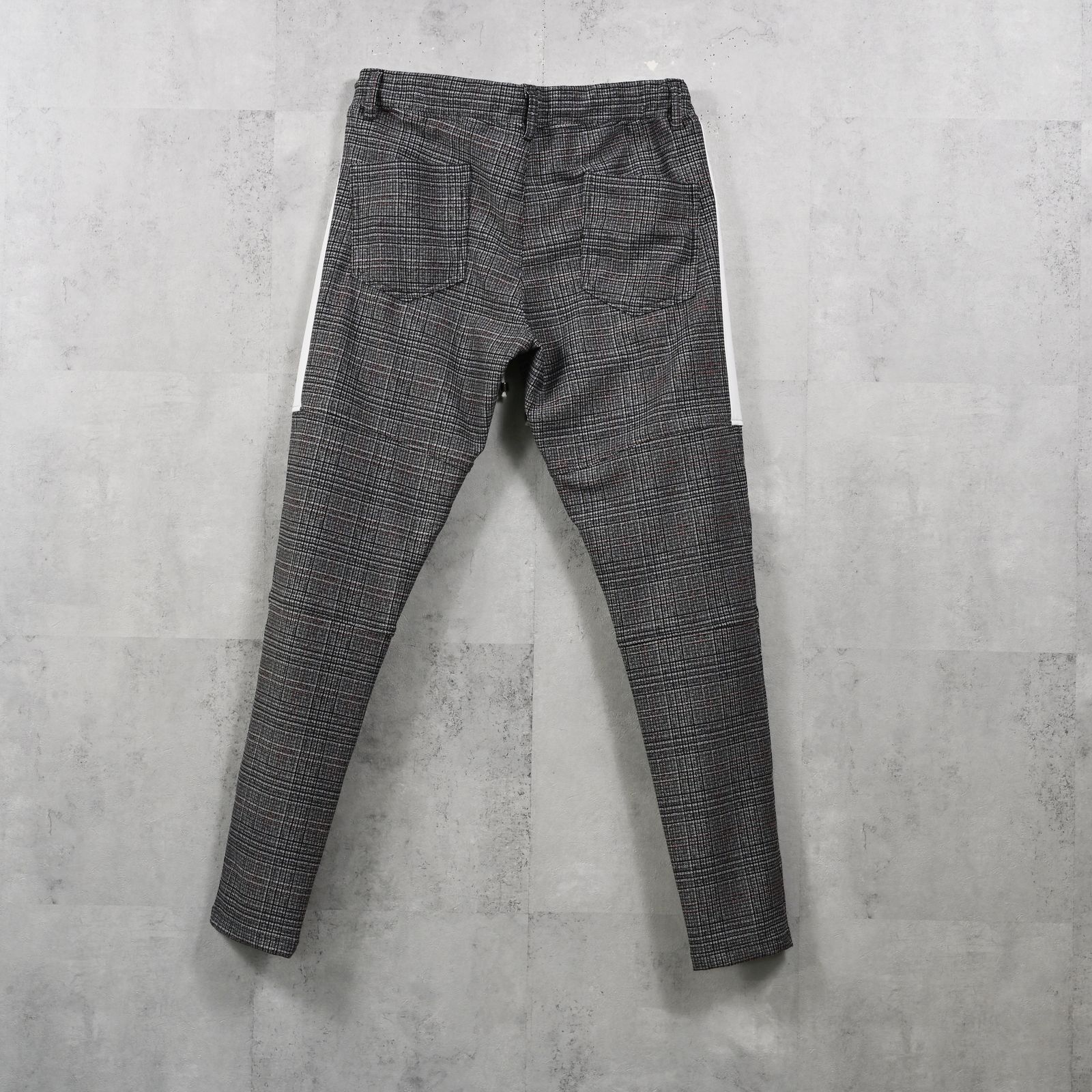 JT HEAT CHECK  PT / 裏起毛 ベロアフリース ワンタックラインパンツ (グレングレーレッド) (11月中旬入荷予定) ※オーダー締切:9月7日(月)17時
