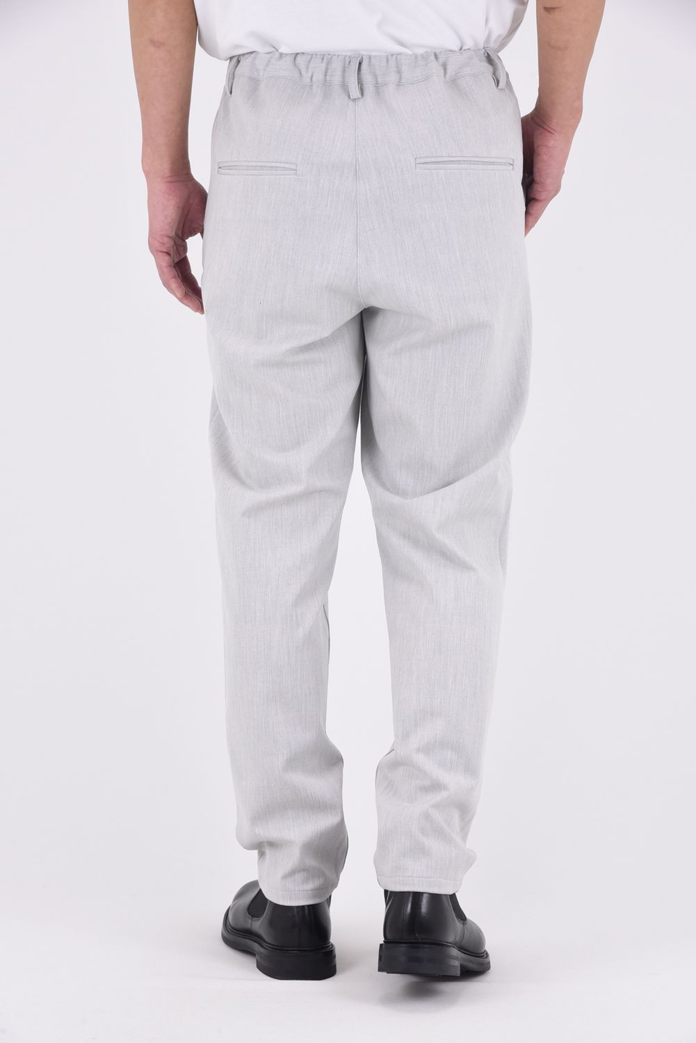 PAT WIDE EASY PANTS / ワイドテーパード イージースラックス (グレー)