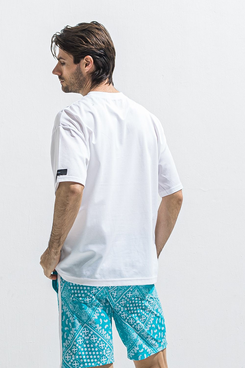 REV MESH OVER TEE / ナイロンメッシュ オーバーサイズ Tシャツ （ホワイト） (6月中旬入荷予定) ※オーダー締切:2月15日(日)18時